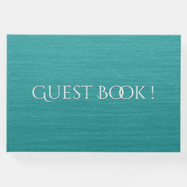 Visitas Teal Bruto com Texto Branco Livro de Convidado