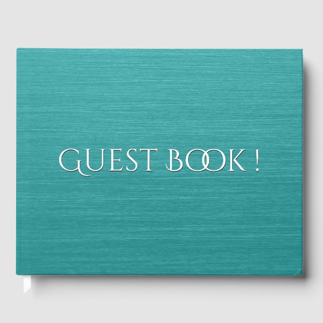 Visitas Teal Bruto com Texto Branco Livro de Convidado (Frente)