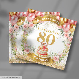 Visitas Trendy 80 Birthday Livro de Convidados Boho Blush 