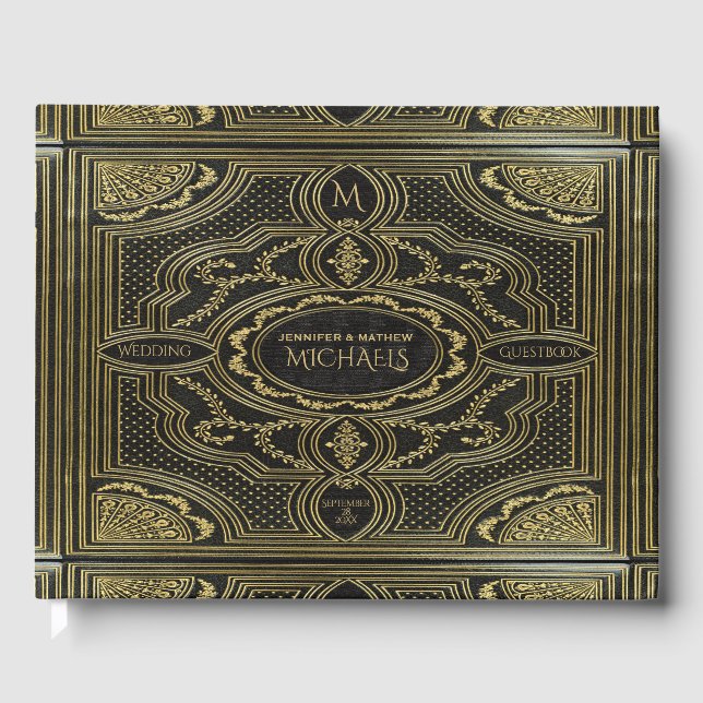Visitas Vintage Dourado Livro de Convidados (Frente)