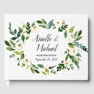Visitas Vintage Floral Greenery Garden Livro de Convidados