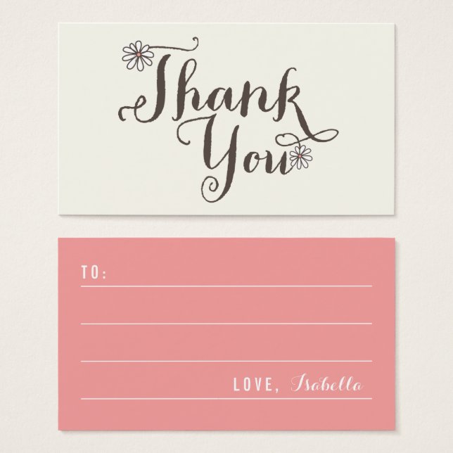 Visitas Whimsical Obrigado Script Dif Dag Dif (Frente & Verso)