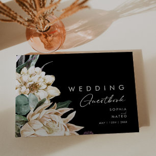 Visitas White Floral Livro de Convidados de Casamento Ne
