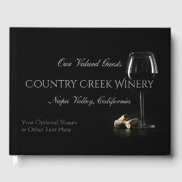 Visitas Winery de texto personalizado / livro convidado de