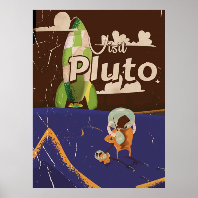 Visite a poster da Viagens vintage do Plutão (Frente)