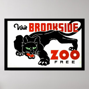Visite Brookside Zoo Free - Poster WPA com Panther