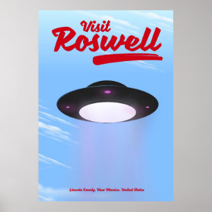 Visite Cor do poster vintage Roswell OFO