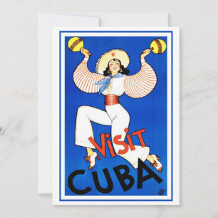 Visite Havana, Cuba, Poster Viagens vintage Maraca