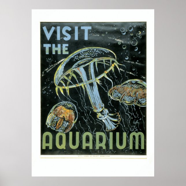 Visite o Aquário - Poster WPA - (Frente)