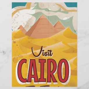 Visite o Cairo Egito pôster de viagem vintage