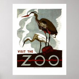 Visite o jardim zoológico - o poster de WPA -