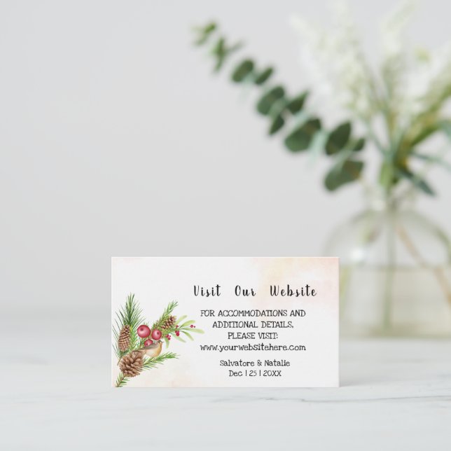 Visite o nosso site Cartão de Inserção de Casament (Em pé/Frente)