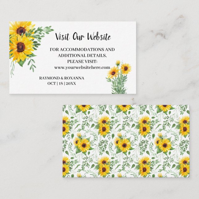 Visite o nosso site Cartão de Inserção de Casament (Frente/Verso)