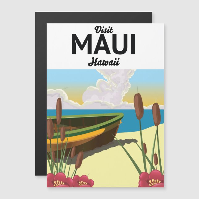 Visite o pôster de turismo do Maui Havaí (Frente/Verso)