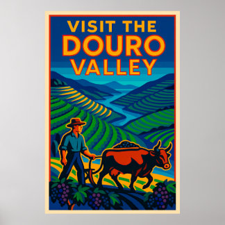 Visite o Poster de viagens de Arte do Vale do Dour