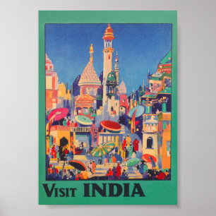 Visite o Poster de Viagens vintage da Índia