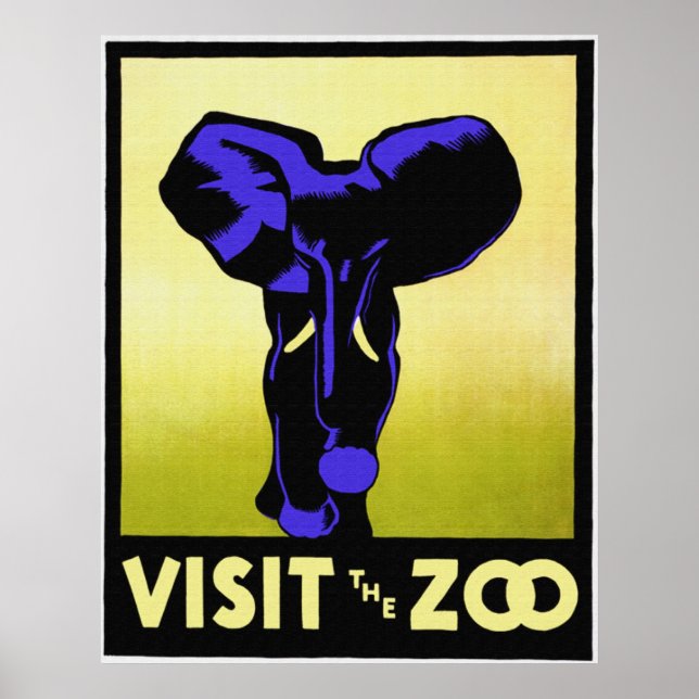 Visite o Poster de Zoológico (Frente)