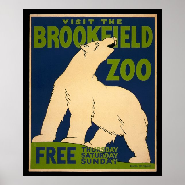 Visite o Poster de Zoológico Brookfield (Frente)