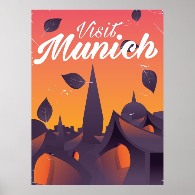 Visite poster de viagens de Munique Alemanha (Frente)