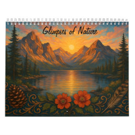 Vislumbres de calendário de paisagem de montanha d