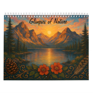 Vislumbres de calendário de paisagem de montanha d