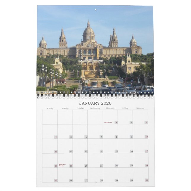 Visões do calendário de Europa (Jan 2026)