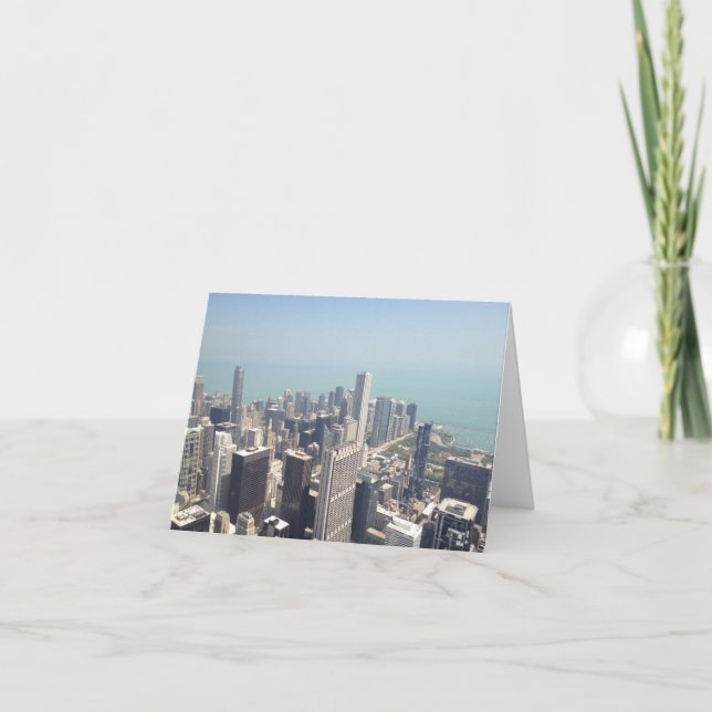 Vista aérea do cartão de Vazio de Chicago (Frente)