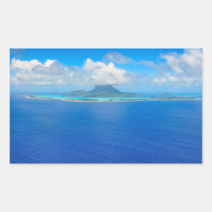 Vista aérea sobre o adesivo retangular Bora Bora