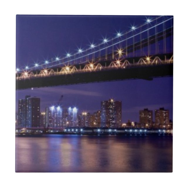 Vista da ponte de Manhattan na noite (Frente)