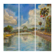 Vista da ponte que sai do lago
