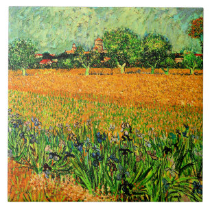 Vista de Arles com Íris em Primeiro Plano,