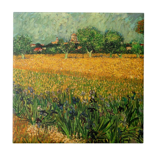 Vista de Arles com Irlandeses por Vincent van Gogh (Frente)