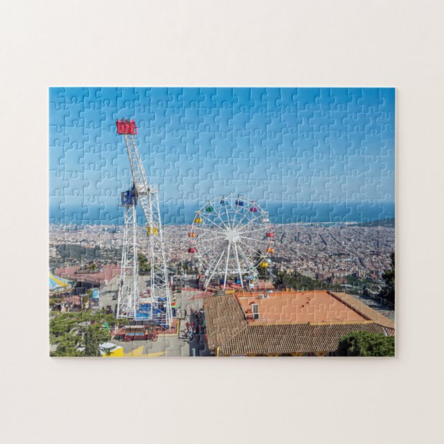 Vista de Barcelona de Tibidabo quebra-cabeça (Horizontal)
