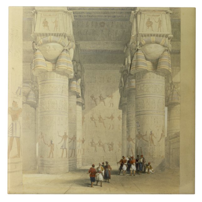 Vista de debaixo do Portico do templo em Denda (Frente)