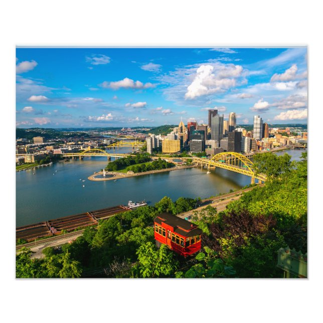 Vista de Impressão de Fotografia de Pittsburgh com (Frente)