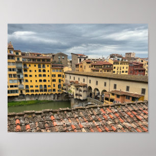 Vista de Ponte Vecchio, Florença, Itália Poster