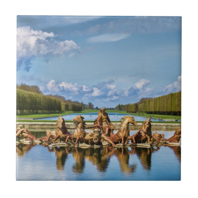 Vista de Versalhes, France, azulejo (Frente)
