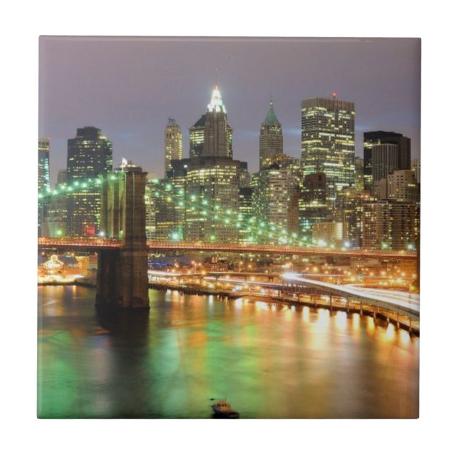 Vista do Lower Manhattan e da ponte de Brooklyn (Frente)