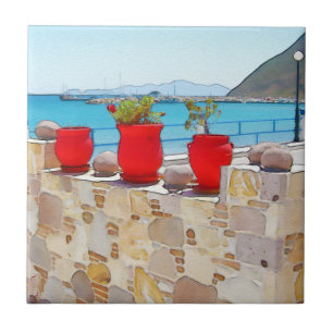 Vista do mar de aquarelas
