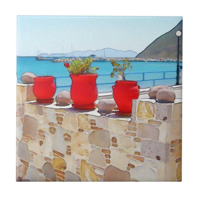 Vista do mar de aquarelas (Frente)