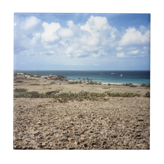 Vista do Oceano Rochoso de Aruba (Frente)
