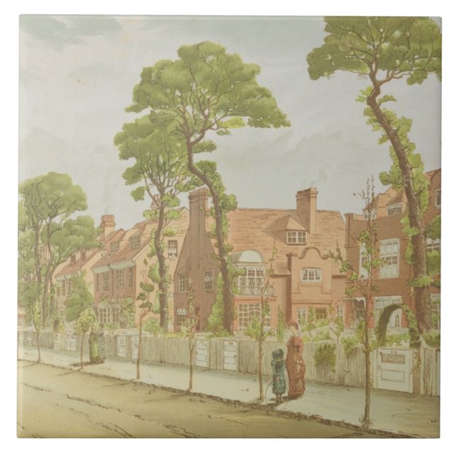Vista do parque de Bedford, 1882 (litho da cor) (Frente)