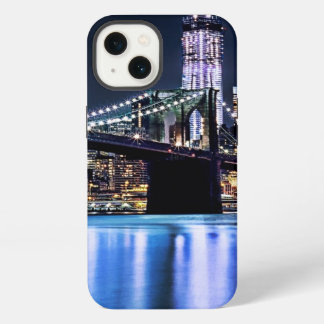 Vista do reflexo da ponte do Brooklyn em Nova Iorq