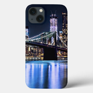 Vista do reflexo da ponte do Brooklyn em Nova Iorq