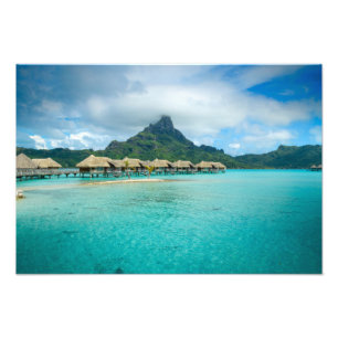 Vista no impressão da foto da ilha de Bora Bora