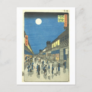 Vista Noturna de Saruwaka-machi Cartão Postal Anti
