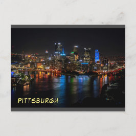 Vista Noturna do Cartão Postal de Pittsburgh