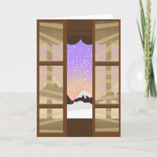 Vista Oriental da Saudação ou Cartão de Nota do In