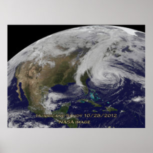 Vista satélite do poster de Sandy 60x40 do furac
