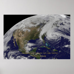 Vista satélite do poster de Sandy 60x40 do furac